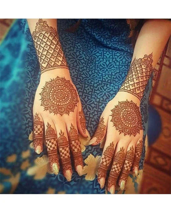 Crescent And Bloom Charming Simple Full Hand Mehndi Design Symmetry Crescent And Bloom Charming Simple Full Hand Mehndi Design Symmetry
